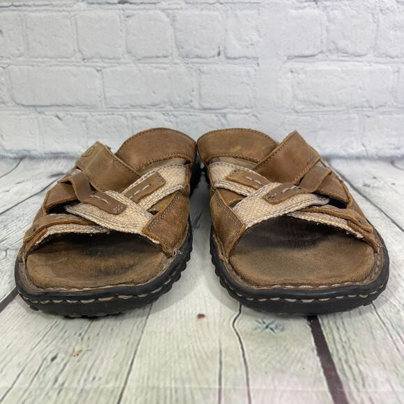 Skechers Sandals Sliders Women’s Size 10 Brown Leather 90's Y2K Chunky Platform - Picture 2 of 12